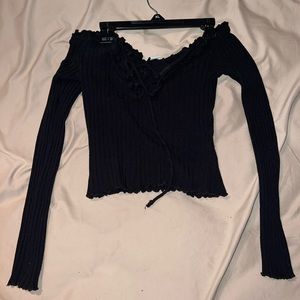 Womens long sleeve crop top